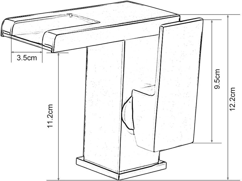 LED Wasserfall Wasserfall Wasserhahn Badezimmer Wasserhahn Wasserhahn Wasserhahn Bad Schwarz, Schwar