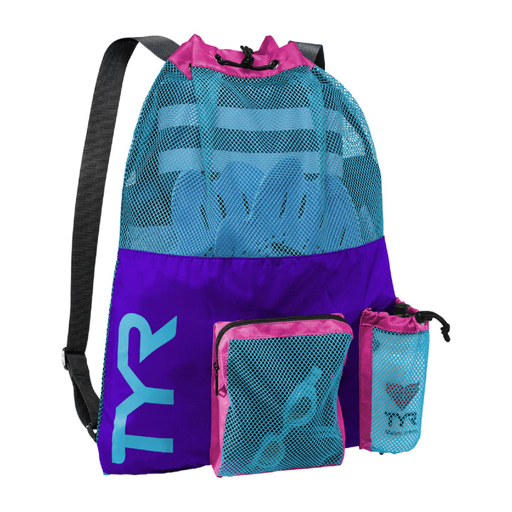 TYR Unisex Big Mesh Mummy Bckpk Big Mesh Mummy Bckpk (1er Pack) Einheitsgrösse Purple/Blue/Pink, Ein