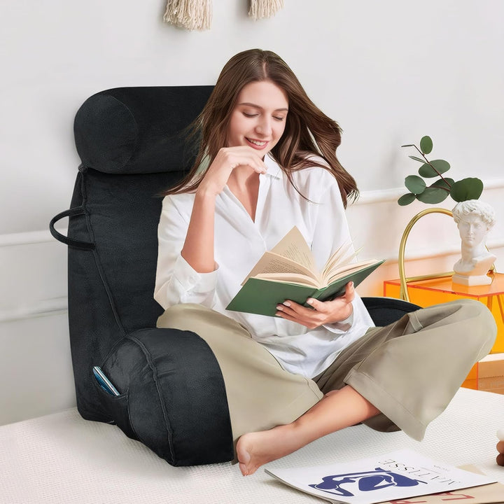 Lesekissen - Samt Lesekissen für das Sitzen im Bett Erwachsene, Rückenkissen für das Sitzen im Bett