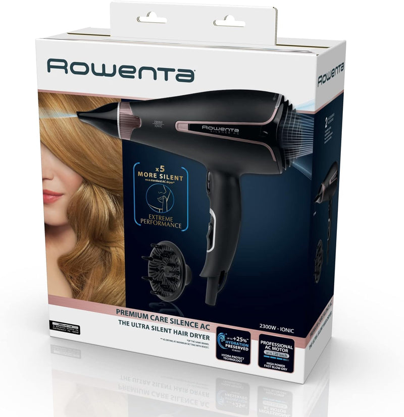 Rowenta CV7920 Silence AC Premium Care Professioneller Haartrockner, leise, 2300 W, mit Ionen-Genera