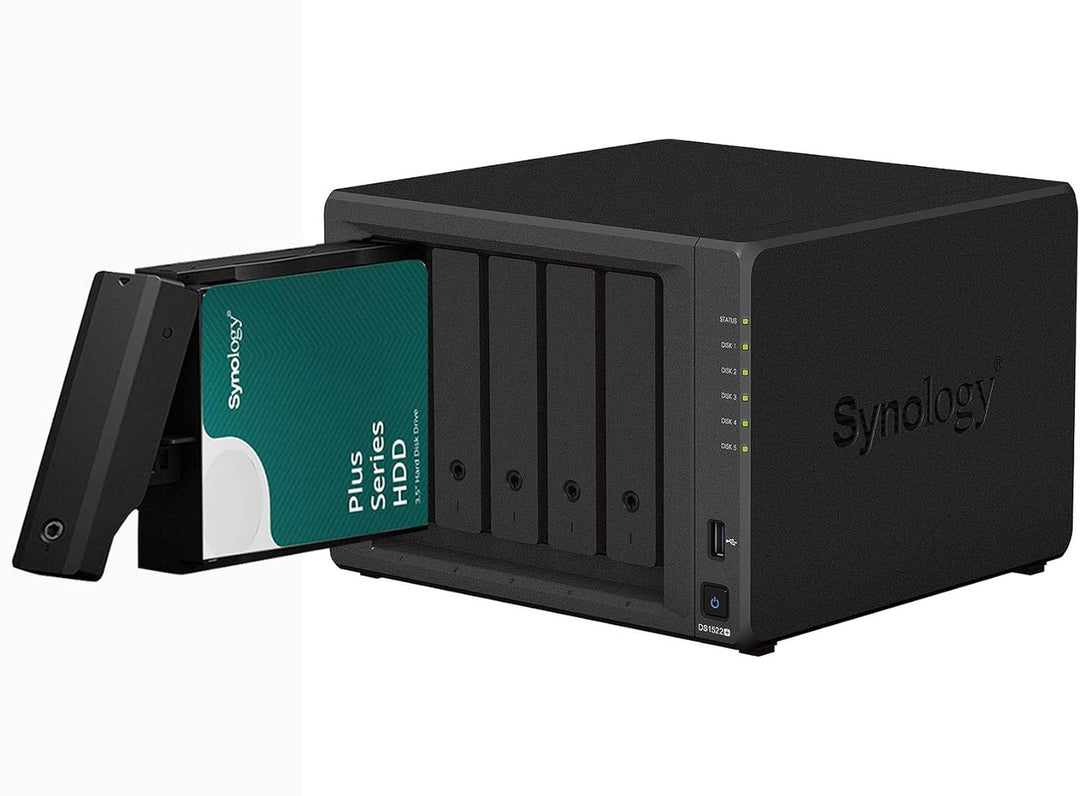Synology DS1522+ 8GB NAS 60TB (5X 12TB) HAT3300, montiert und getestet mit SE DSM installiert