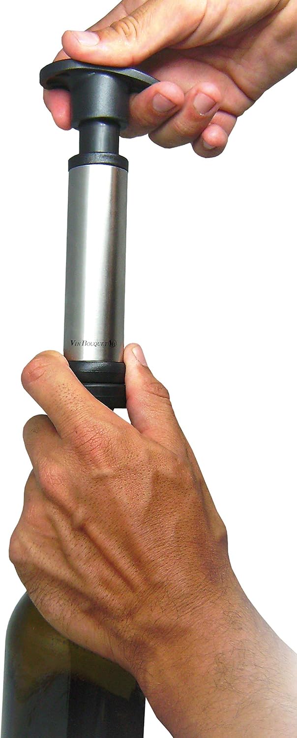 Vin Bouquet FI 002 Set - Elektrisches Korkenzieher-Set Deluxe, einschl. Pumpe mit zwei Verschlüssen