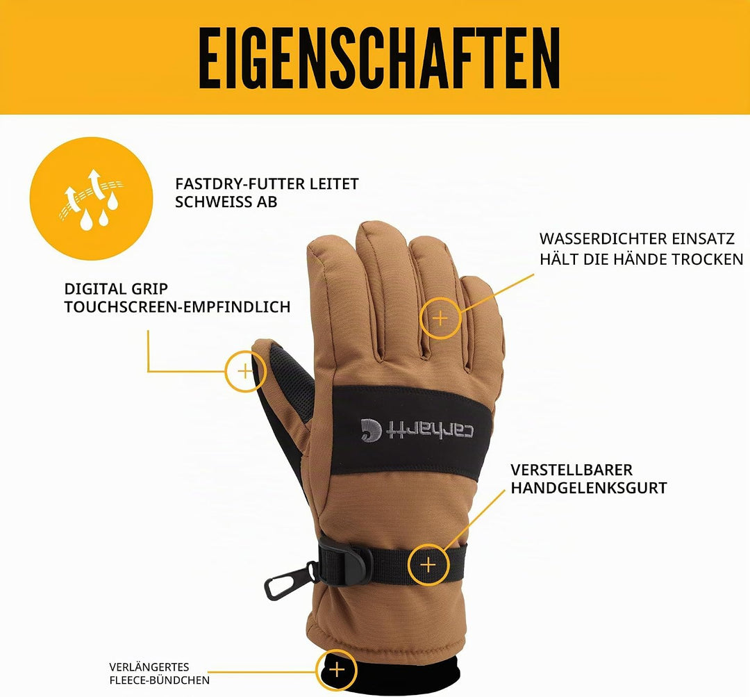 Carhartt Herren Wp Wasserdichter, Isolierter Handschuh kaltes Wetter M (1er Pack) schwarz / grau, M