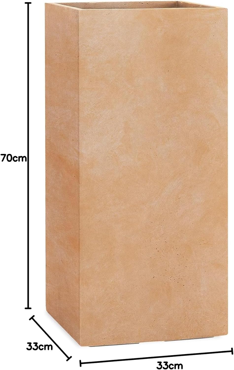 Pflanzwerk® Pflanzkübel Tower Terrakotta 70x33x33cm *Frostbeständiger Blumenkübel* *UV-Schutz* *Qual