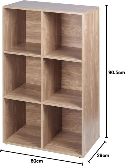 URBN Living Modulares Bücherregal aus Holz, 6 Würfel, Eichenholz-Effekt 6 Cube Unit Ohne Türen., 6 C