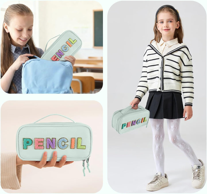Federmäppchen Niedliches Federmäppchen für Mädchen, geräumige Federtasche mit Griff für Schule und B