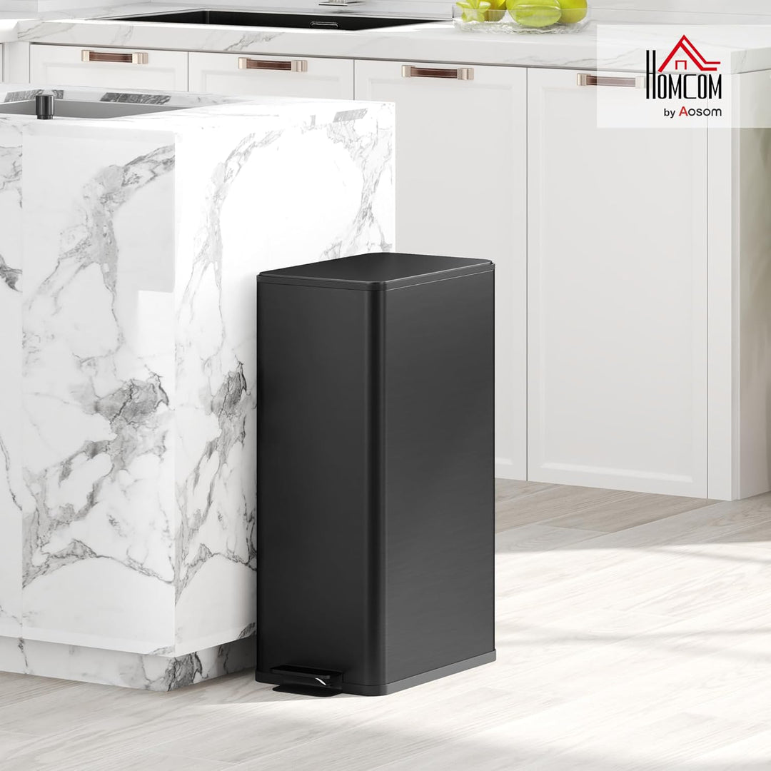 HOMCOM Mülleimer 20 L Treteimer mit Softclose-Deckel und Pedal Abfalleimerinkl. Inneneimer Abfallsam