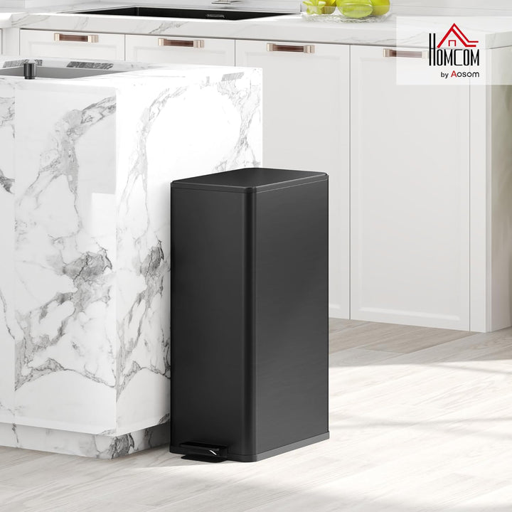 HOMCOM Mülleimer 20 L Treteimer mit Softclose-Deckel und Pedal Abfalleimerinkl. Inneneimer Abfallsam