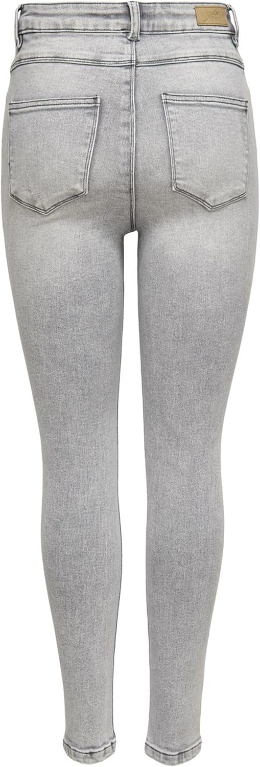ONLY Female Skinny Jeans ONLMILA Hohe Taille Skinny Fit Jeans 25W / 32L Light Grey Denim, 25W / 32L