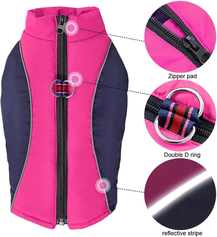 Didog Warmer Hundemantel für kleine Hunde und Katzen, mit Fleece gefüttert, reflektierende Hundejack