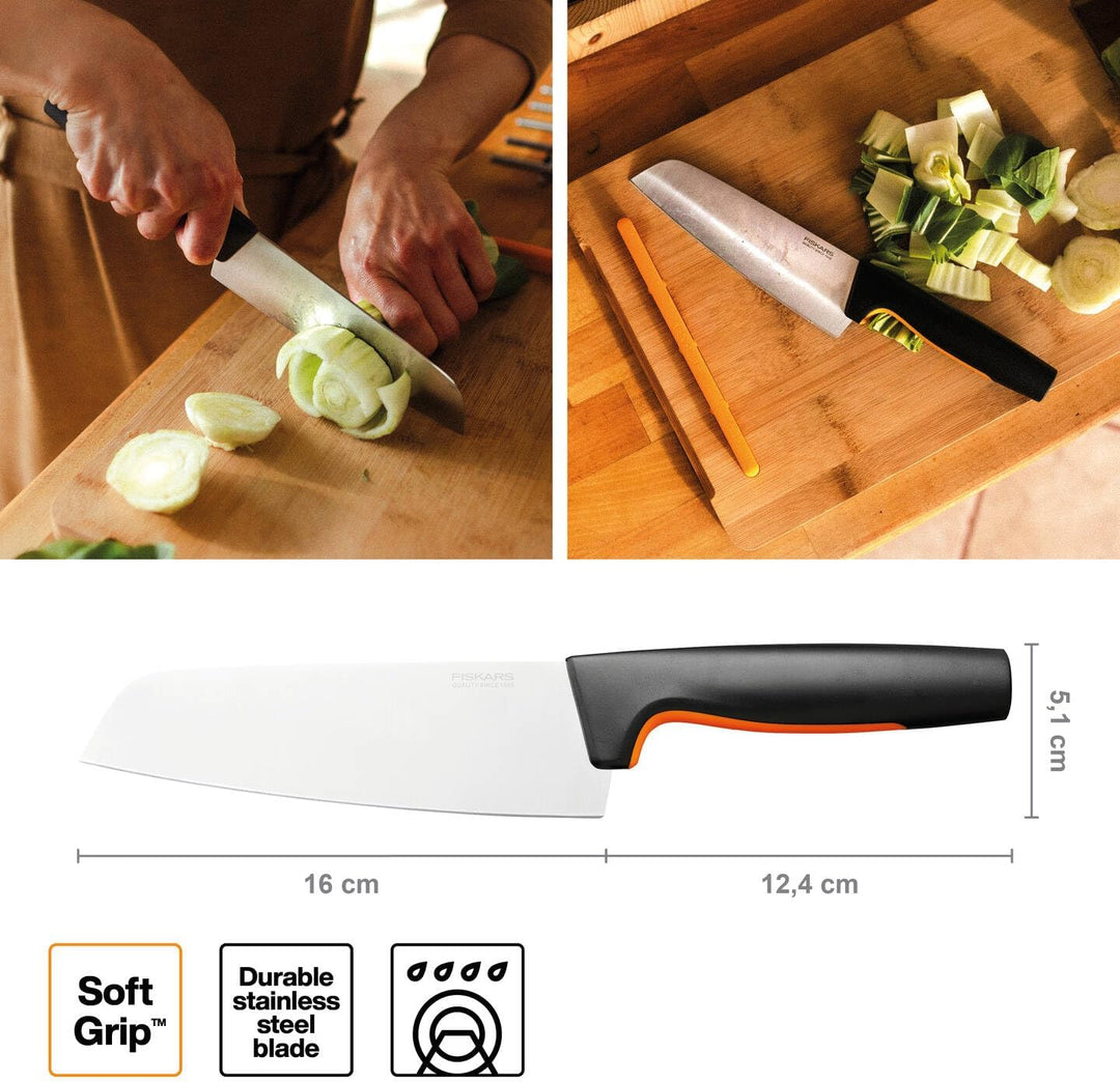 Fiskars Küchenmesser-Set, 5-teilig, Functional Form, Inklusive Kochmesser (gross), Gemüsemesser, Tom