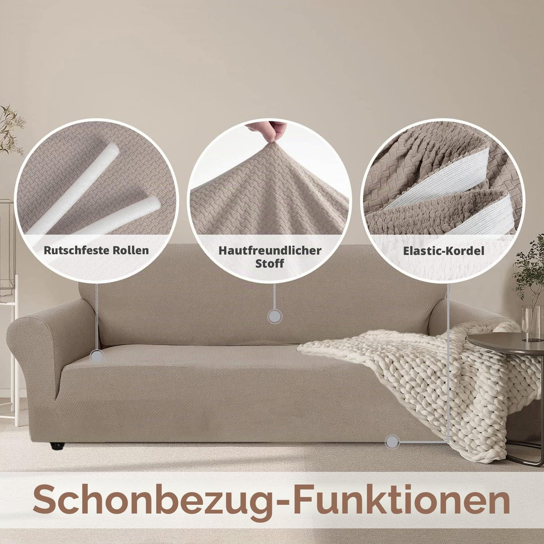 Ystyle Sofa überzug 3 Sitzer Mit Armlehne, Stretch Sofabezug rutschfest, Modern Sofa Cover Für Hunde