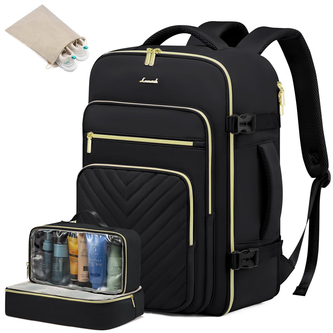 LOVEVOOK Handgepäck Rucksack Flugzeug, 40L Reiserucksack Damen Gross, Wasserdicht Laptop Rucksack Da