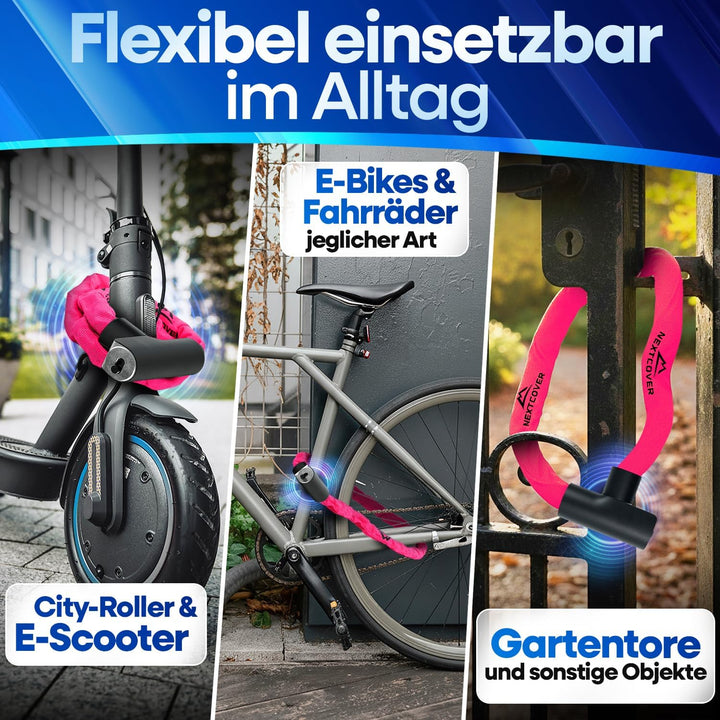 NEXTCOVER® Fahrradschloss LockOne mit Schlüssel I - [SAFESECURE] Fahrradschloss hohe Sicherheit I ro