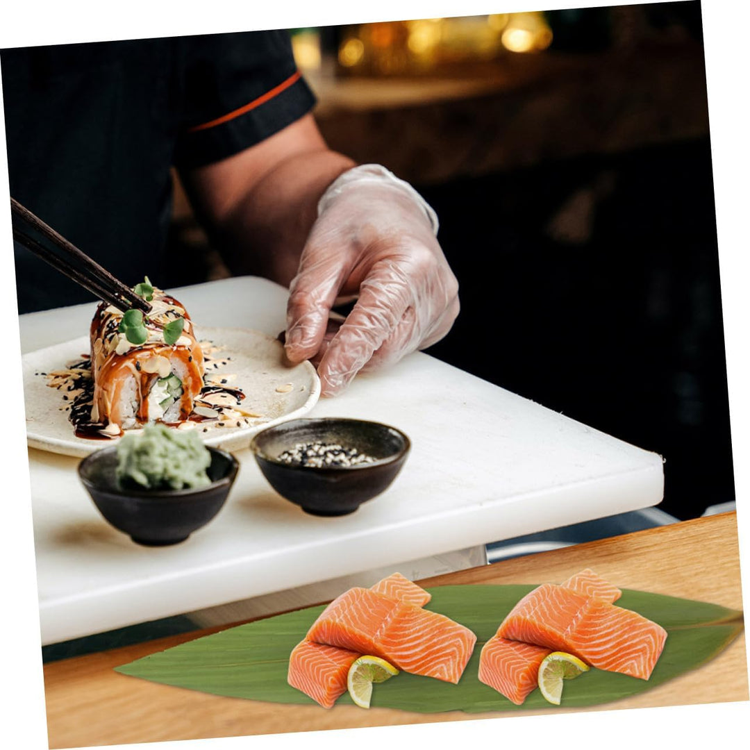 Alipis 200stücke Bambusblätter Sushi Trennblatt Bento Sashimi Dekor Blattornament Japanische Küche Z
