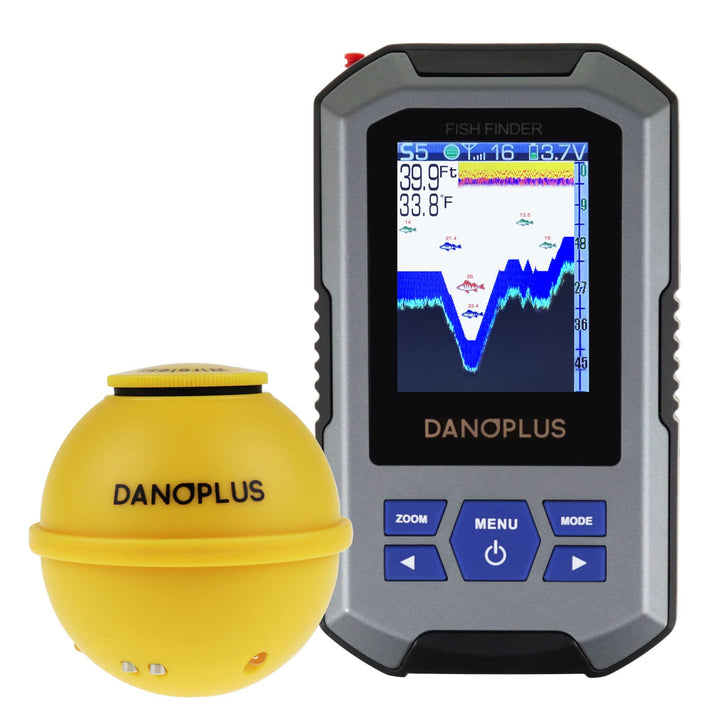 Kabelloser Fischfinder Tragbarer Fischfinder Sonar-Sensor 45 m Tiefenerkennung Wiederaufladbare Tief