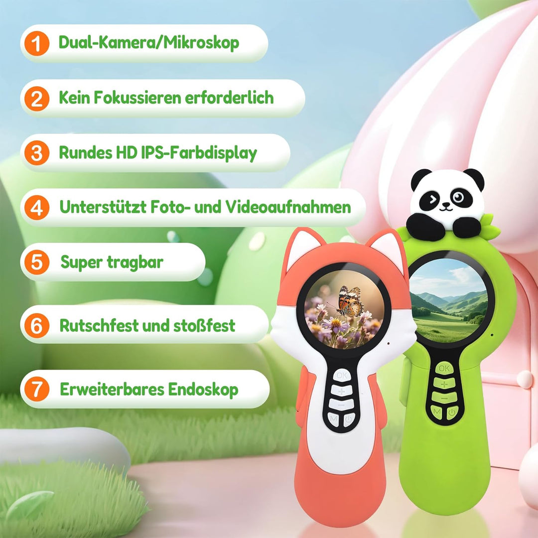 Charmline 2-in-1 Digitales Mikroskop für Kinder mit Kamera &amp; Mikroskopobjektiv, Kinder Mikroskop mit