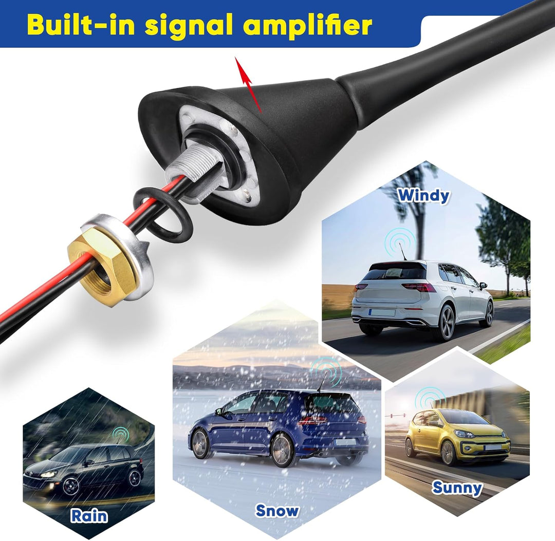 Eightwood DAB Antenne Autoantenne Splitter Verstärker SMB auf DIN-Anschluss Universal Dach DAB Anten
