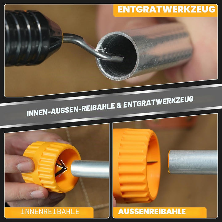 TOLESA Rohrschneider 3-50mm mit Entgrater, 4 in1 Rohrschneider für Kunststoff, Dünner Edelstahl, Sta