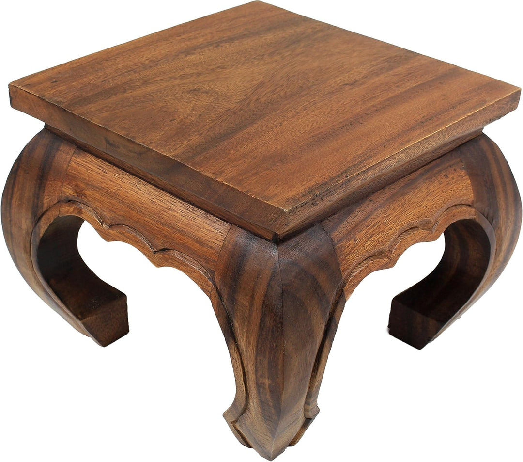 Opiumtisch Hellbraun - 35 cm Thailand Beistelltisch Hocker Nachttisch Pflanzenhocker asiatischer Tis