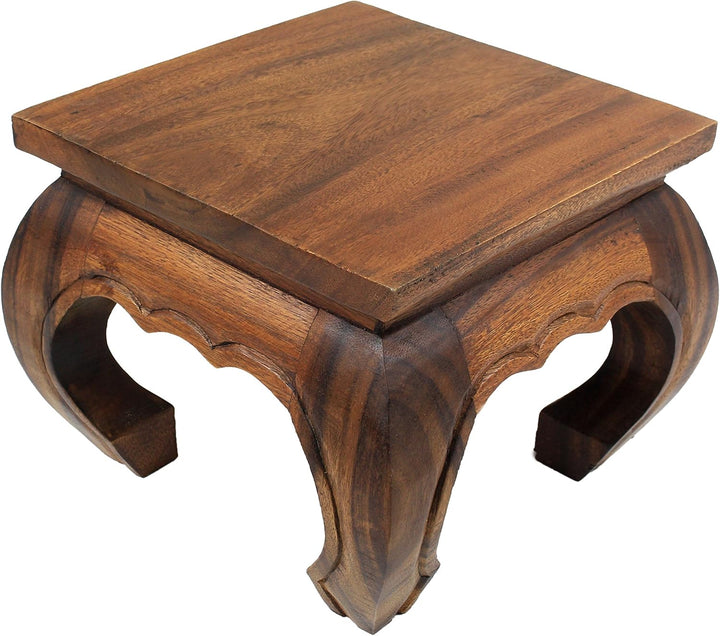 Opiumtisch Hellbraun - 35 cm Thailand Beistelltisch Hocker Nachttisch Pflanzenhocker asiatischer Tis