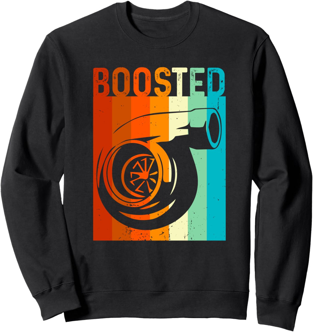 Turbo Car Boost Boosted Turbolader Auto X Retro Race Sweatshirt
