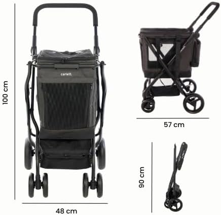 Carlett - Cube P Ruby | 3 in 1 Transporttasche für Tiere | Roulette Transporttasche | Security Frein