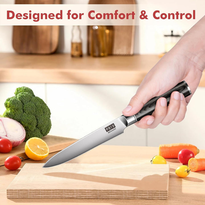 MDHAND Obstmesser Kochmesser Allzweckmesser Profi 13 cm Scharf Küchenmesser Chefmesser aus rostfreie
