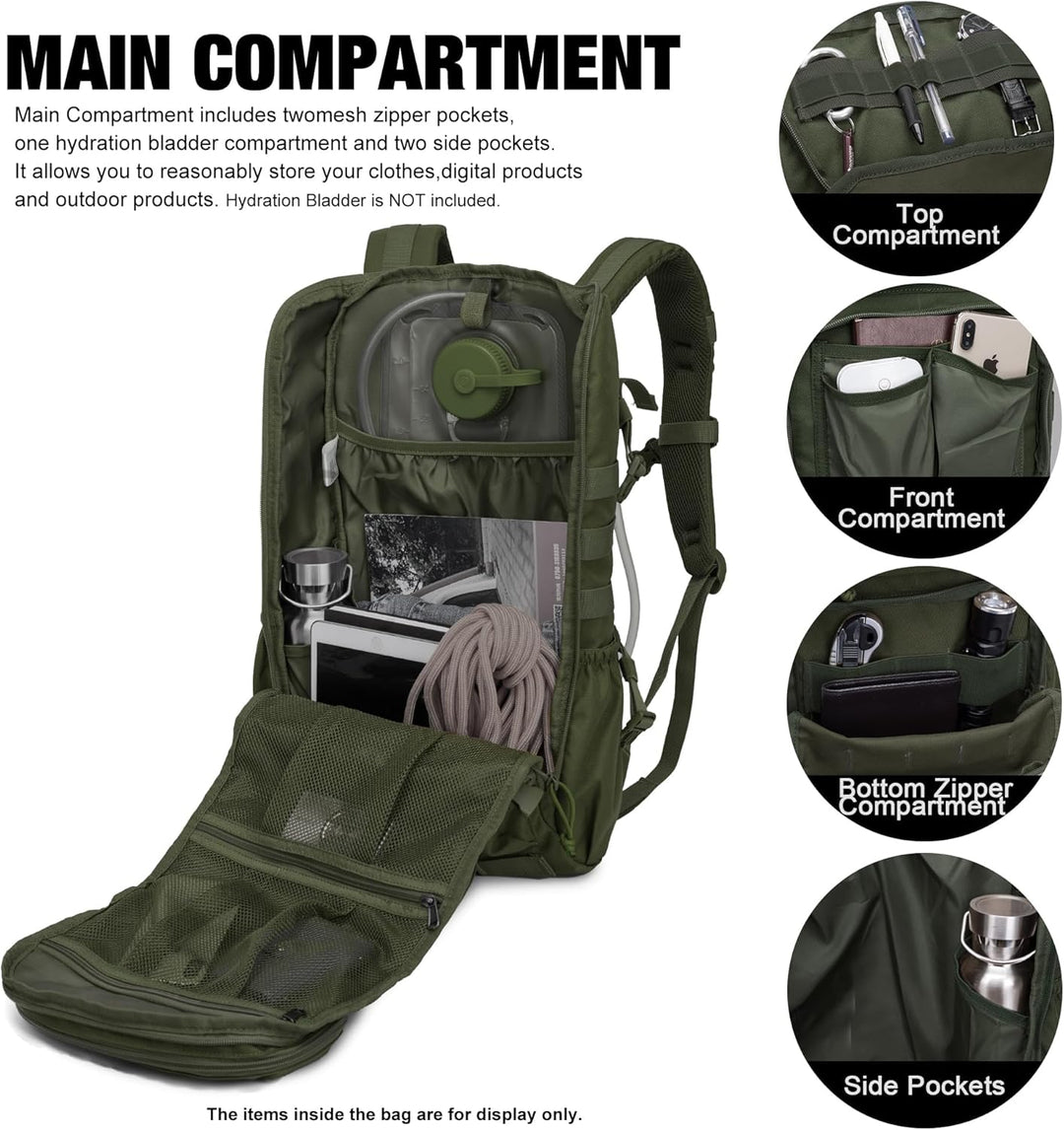 Mardingtop Taktischer Rucksack 40L, Herren Damen Wanderrucksack Für Bundeswehr, Survival, Outdoor, T