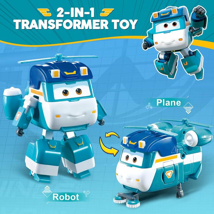 Super Wings EU770239 - Transforming Shine, ca. 12 cm grosse verwandelbare Spiel-Figur, Roboter und F