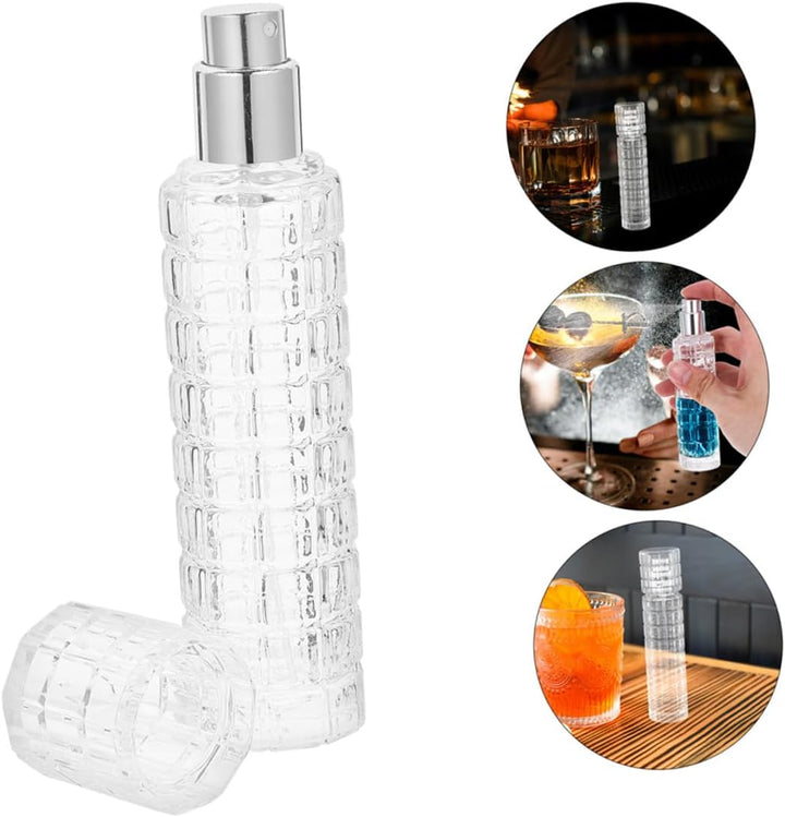 SHINEOFI Nachfüllbare Kristallglas Sprühflasche 2 Stück 30 Ml Cocktailzerstäuber für Bar und Bitters