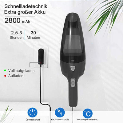Fourward Handstaubsauger Autostaubsauger 8000Pa, Kabelloser Wiederaufladbar Staubsauger 120W Starke