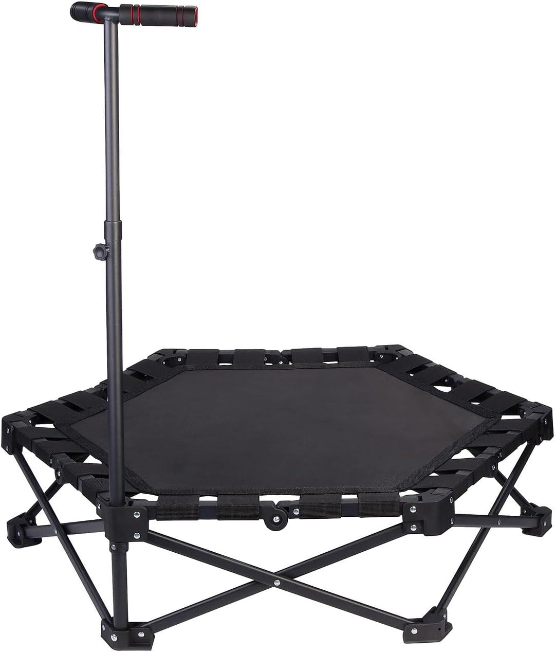 Speeron Fitnesstrampolin: Klappbares Fitness-Trampolin für Erwachsene, Halte-Griff, 106 cm Ø (Fitnes