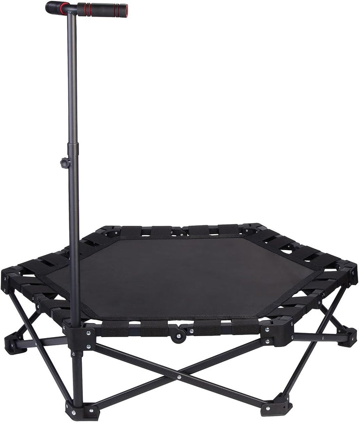 Speeron Fitnesstrampolin: Klappbares Fitness-Trampolin für Erwachsene, Halte-Griff, 106 cm Ø (Fitnes