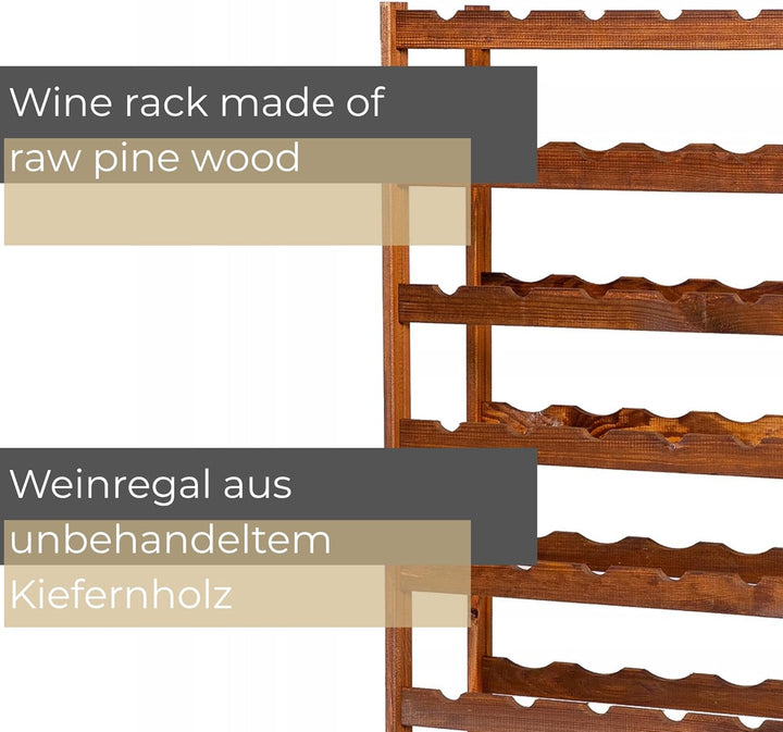 Weinregal Holz 56 Flaschen Braun 72,5x118x25 cm Wine Rack Regal Flaschenregal Weinflaschenregal Getr