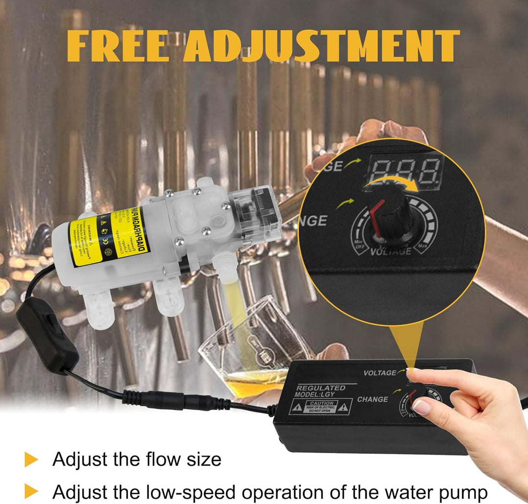 CISSIYOG Elektrische Wasserpumpe,Membranpumpe,Haushalt Bierpumpe,Selbstansaugende Membranpumpe in Le