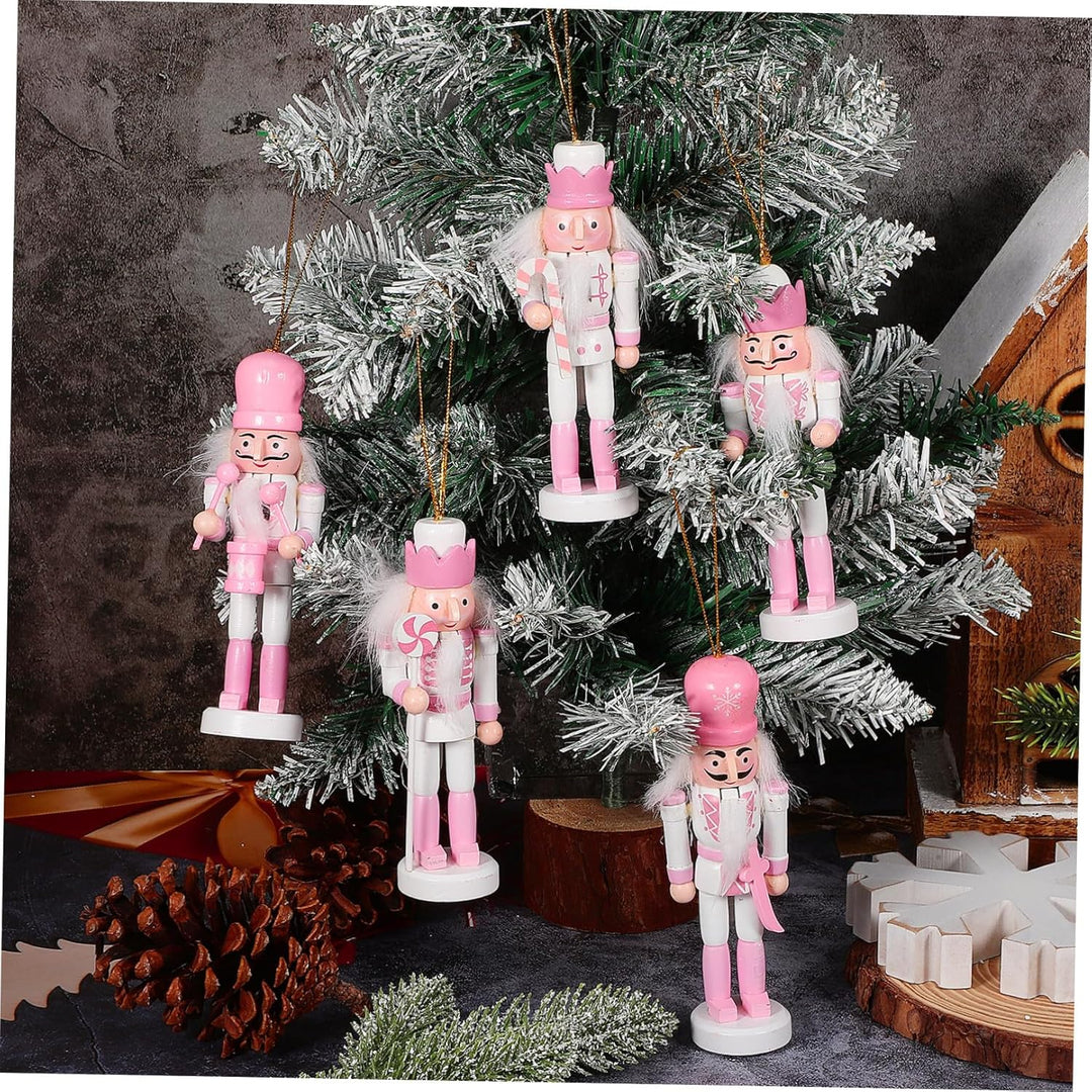 VALICLUD 5 Stück Weihnachts-Nussknacker-Ornamente Mini-Nussknacker-Soldatenfiguren Aus Holz Zum Aufh
