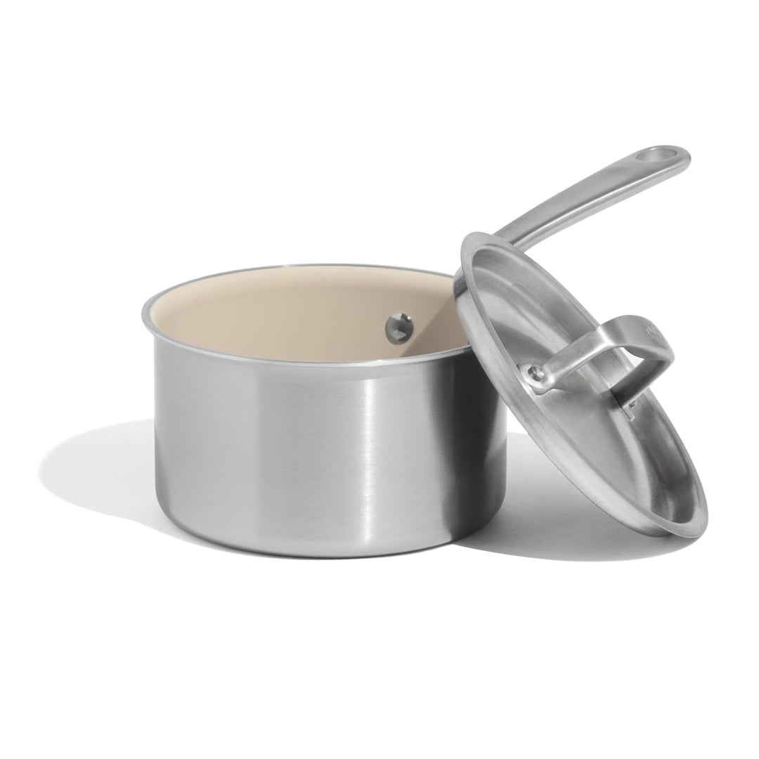 Made In Cookware Keramik-Kochtopf mit Deckel, antihaftbeschichtet, 5-lagig, Edelstahl, mit kühlbleib