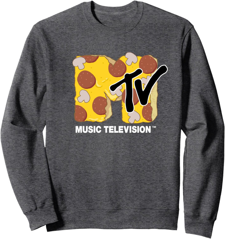 MTV Mushroom and Pepperoni Pizza MTV Logo Sweatshirt