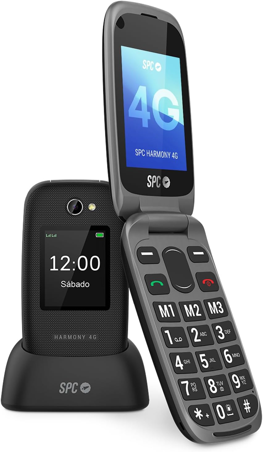 SPC Harmony 4G – Mobiles Klapphandy für Senioren, grosse Tasten, hörgerätekompatibel, Fernkonfigurat