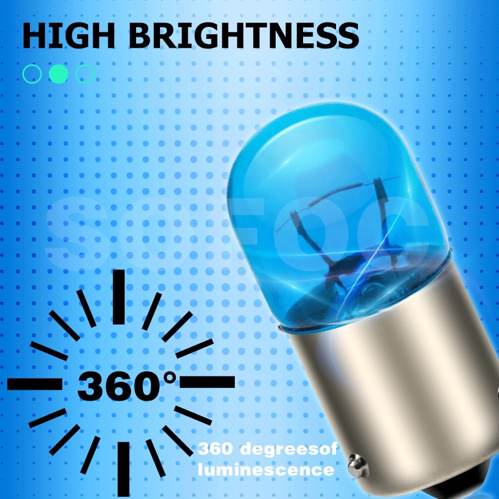 SOFOC BAU15S PY21W Lampe Blau T16 12V 10W für Kontrollleuchte Begrenzungslicht .etc Non-Polarität 10