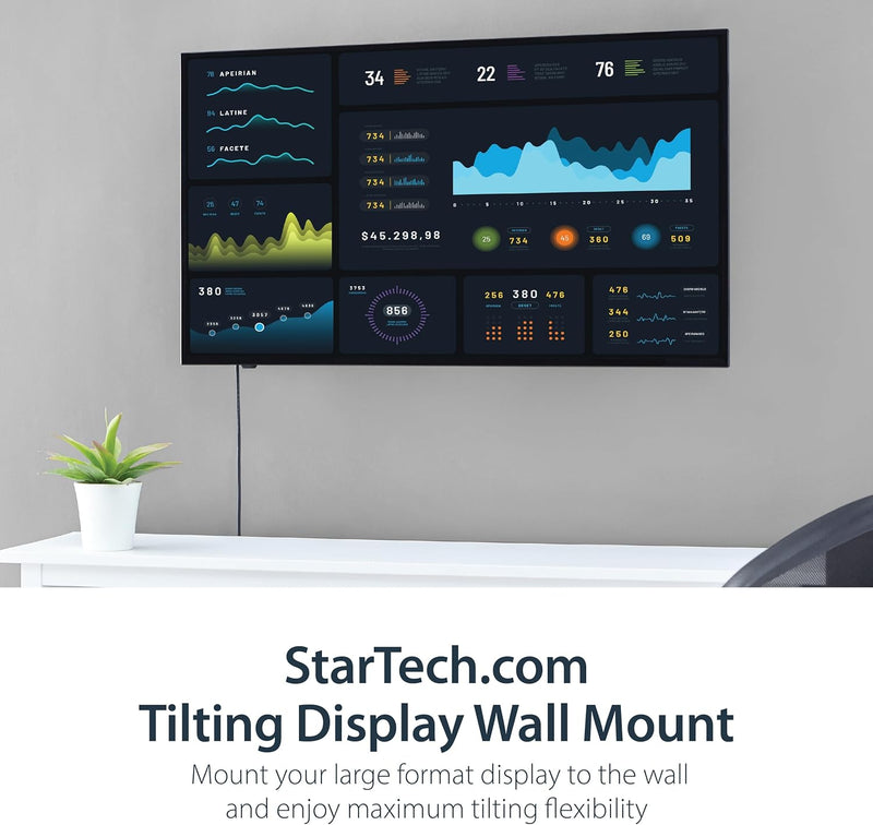 StarTech.com Supporto da parete per TV a schermo piatto da 32 "a 75" - Inclinabile - Acciaio - Staff