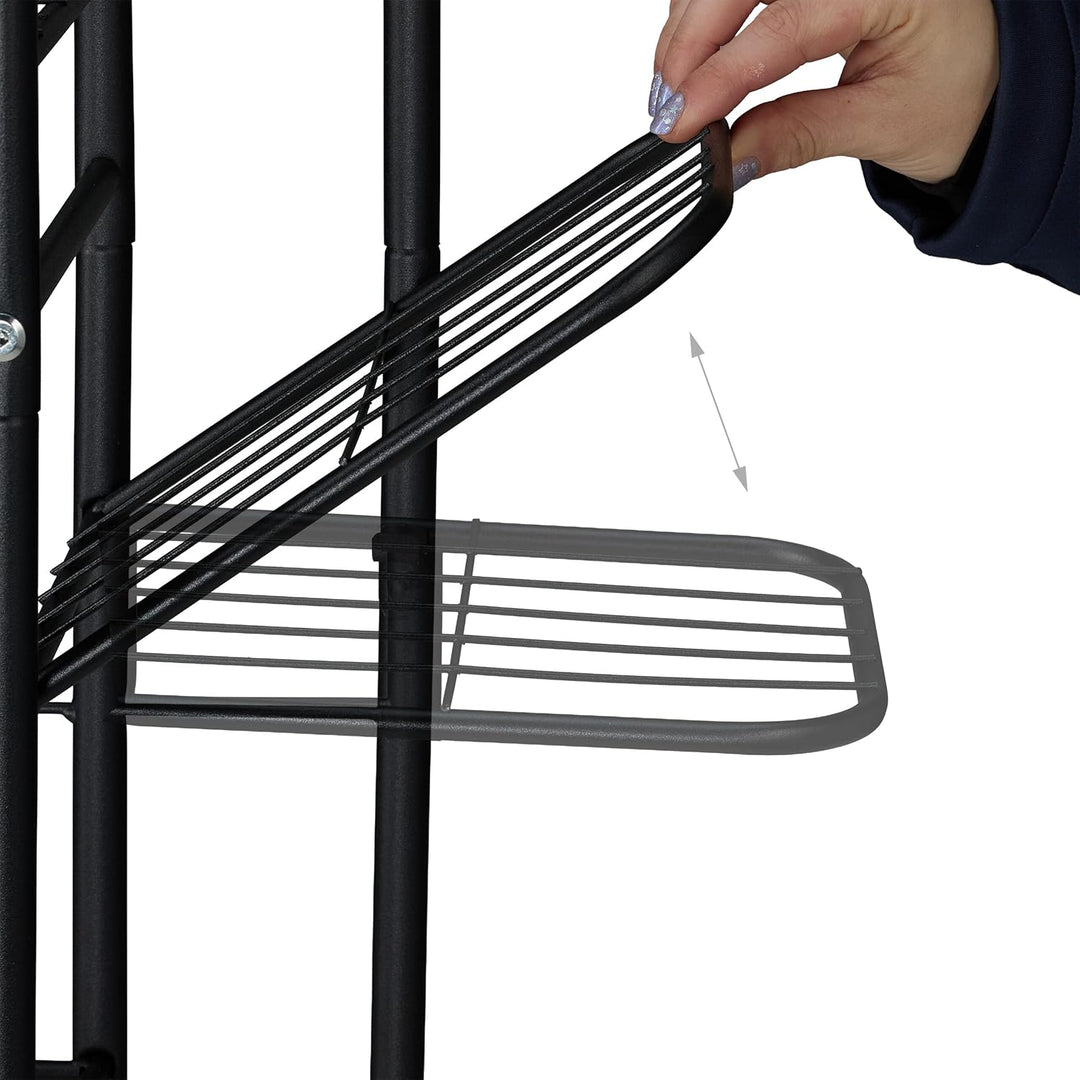 Relaxdays Blumenregal, 6 Ablagen für bis zu 7 Blumen- & Pflanzentöpfe, Metall, Pflanzentreppe, 109,5