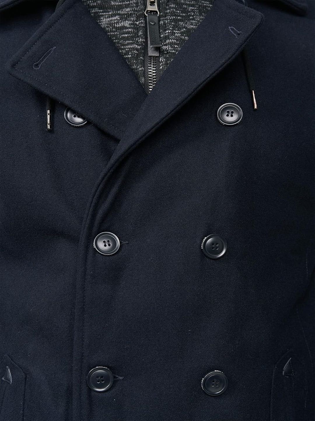 Indicode Herren Cliff Kurzmantel mit Stehkragen | Wollmantel Herrenmantel Mantel S Navy, S Navy