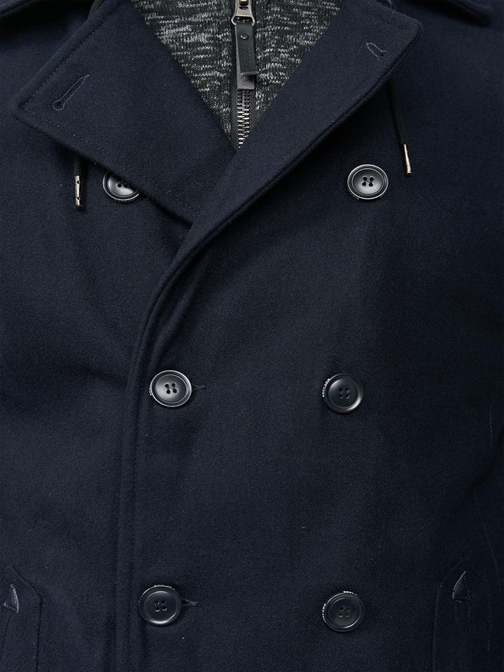 Indicode Herren Cliff Kurzmantel mit Stehkragen | Wollmantel Herrenmantel Mantel S Navy, S Navy