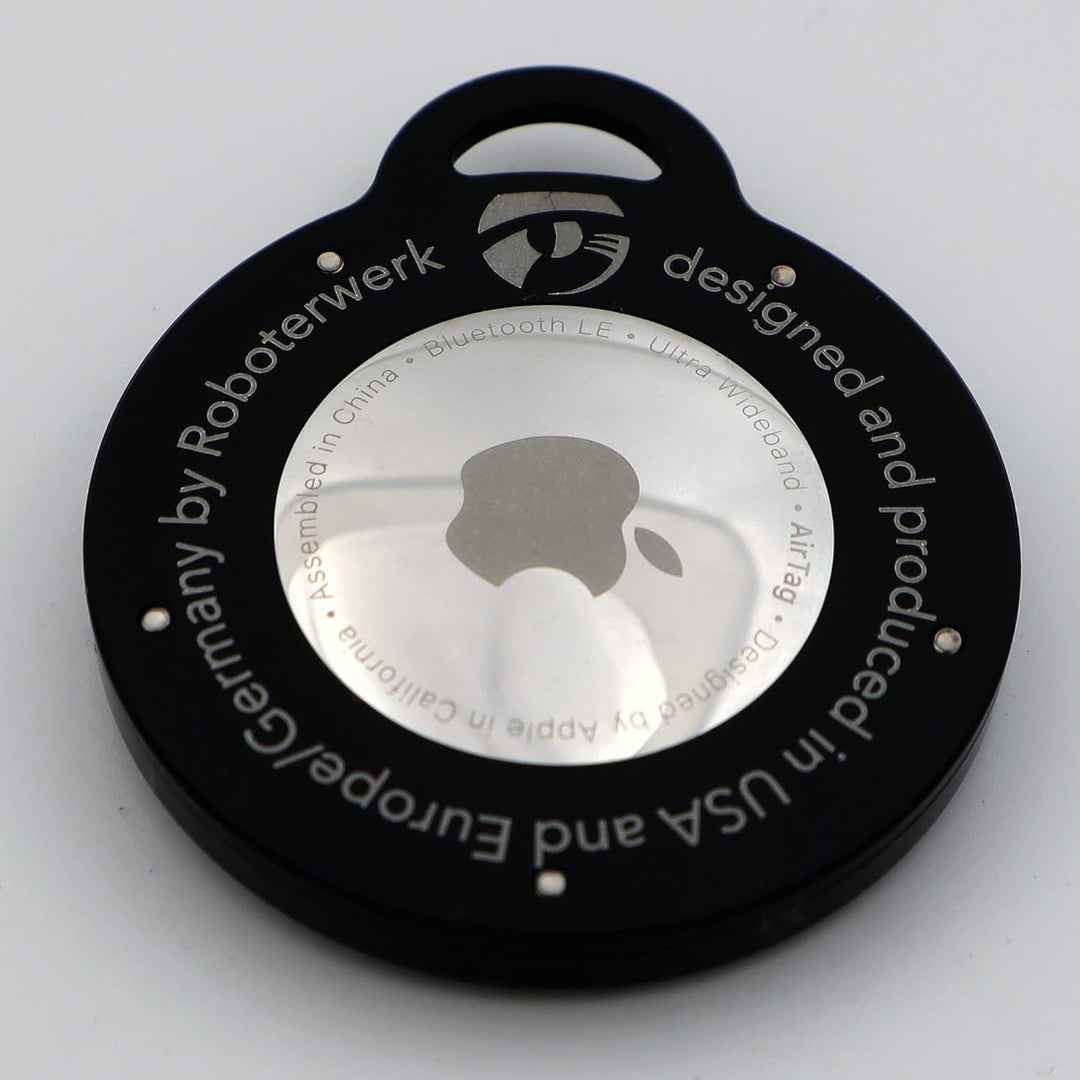 ROBOTERWERK Apple Airtag Schlüsselanhänger | bombenfester Halt | edle Hülle aus eloxiertem Aluminium