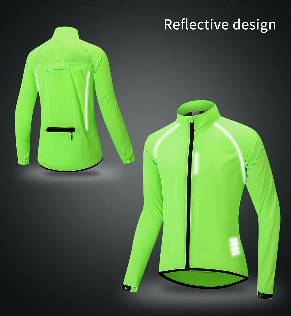 WOSAWE Herren-Fahrradjacke, Winddichte Radjacke Ultraleichte Sportbekleidung mit Reflektierendem Trä