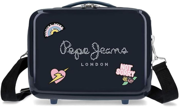 Pepe Jeans Emi Anpassungsfähiger Schönheitsfall Blau 29x21x15 cms ABS ABS-Toilettentasche, ABS-Toile