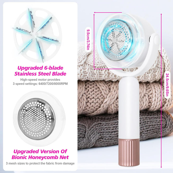 Fusselrasierer Elektrisch 2 in 1 Stoffrasierer mit Fusselrolle, Fusselentferner Elektrisch mit 3 Höh