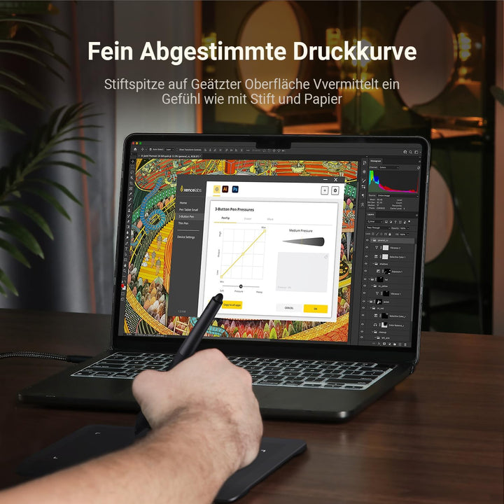 XENCELABS Grafiktablett Wireless Zeichentablett, Ultradünnes Tragbares Kabelloses Stifttablett mit 2